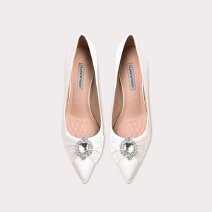 Scarpe da sposa bianche a punta da sposa pump tacchi alti scarpe da <span class=keywords><strong>donna</strong></span> Strass <span class=keywords><strong>e</strong></span> diamante Slip on Stiletto - Product Image 3