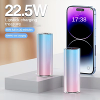 Chargeur de téléphone portable et batterie externe 5000 mAh, nouveau design dégradé fin et élégant, personnalisable OEM ODM, en forme de rouge à lèvres