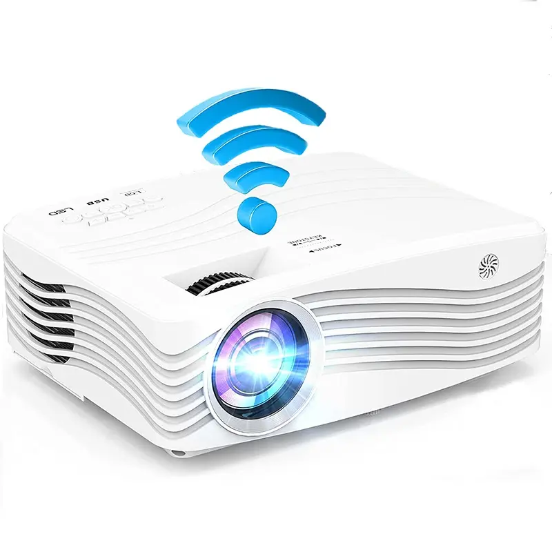 Full HD 1080P Movie Proyector Beamer 12000 LMS Điện Thoại Di Động Rạp Hát Tại Nhà LCD 3D Mini Xách Tay Không Dây LED Wifi Video Chiếu