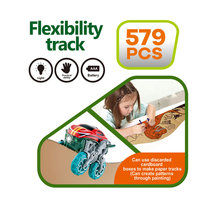 Nouvel ensemble de piste de course flexible magique DIY de 579 pièces, jouet de voiture de course électrique, ensemble de voitures sur rail éducatif STEM pour enfants, garçons et filles