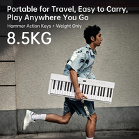 Piano numérique pliable F20 à 88 touches avec mécanisme de marteau, clavier électronique portable pour la pratique à domicile