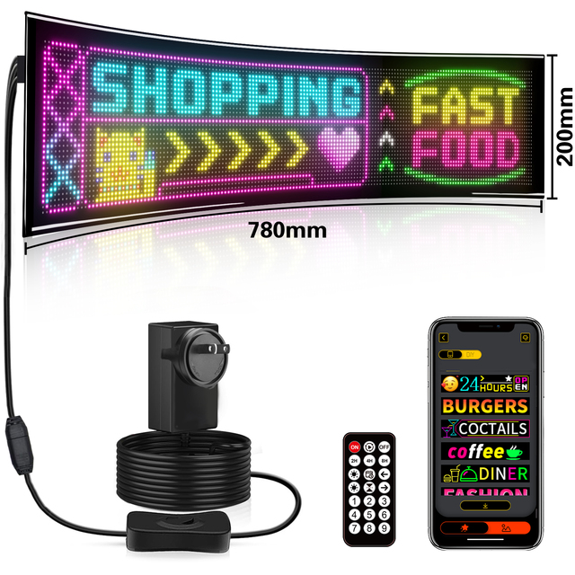 32*160 RGB Flexible LED Angel Devil Eye Lamp Custom Programmable Animation Window Display Light for Trucks New Condition