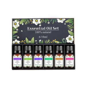 Vente en gros de coffret cadeau d'huiles essentielles de plantes d'aromathérapie 100 pures pour parfum, diffuseur, bougie, savon | Personnalisé complet, <span class=keywords><strong>Top6</strong></span>/10mL, mélange - Product Image 1