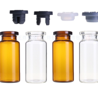 Flacon en verre de 30 ml avec bouchon en caoutchouc pour liquides photosensibles, protection contre la lumière