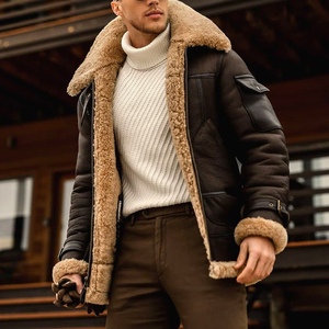 Chaqueta de Piel Sintética con Cuello Vuelto Nueva, Abrigo de <span class=keywords><strong>Hombre</strong></span> Sehe Fashion - Product Image 5