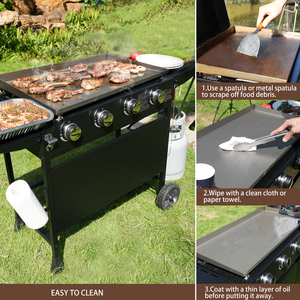 Plaque à <span class=keywords><strong>gaz</strong></span> haute capacité <span class=keywords><strong>Plancha</strong></span> 32 "Surface de cuisson 4 brûleurs pour grandes fêtes en plein air Barbecues - Product Image 6