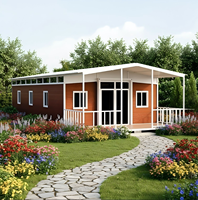 Maison conteneur extensible à double aile, pliable, luxueuse et portable, de 40 pieds, moderne, pour usage résidentiel