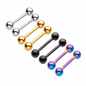 Barre de <span class=keywords><strong>piercing</strong></span> vibrante pour la <span class=keywords><strong>langue</strong></span> en titane G23 à filetage externe - Product Image 2