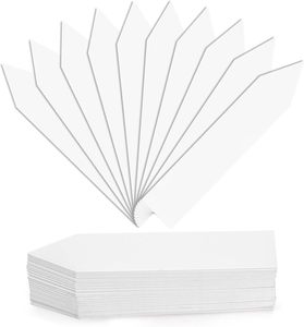 100 Pcs 4 Inch 10 CM White Plastic Plant Name Tags Labels Plant Markers Planting Sticks for Outdoor Garden and Seeds