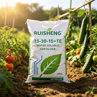 Poudre soluble NPK 15-30-15+TE directement de l'usine pour l'enracinement des plants, la phase de germination pré-fleurissement, FOB Qingdao, étiquette OEM