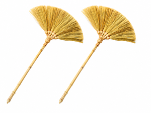 Balai en fibre de sisal artisanal avec manche en bambou – Écologique, classique, durable, pour balayage extérieur – Balai traditionnel en bambou - Product Image 2