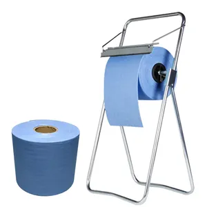 Yüksek kalite mavi endüstriyel Jumbo rulo kağıt ağır kuru olmayan dokuma temizleme kağıdı rulo temiz oda mendilleri