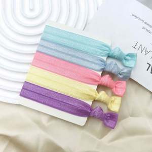 Banda elástica para el cabello personalizada de 3/4 de pulgada, pulsera de tela plegable/pulsera elástica con nudo para atar el cabello - Product Image 5