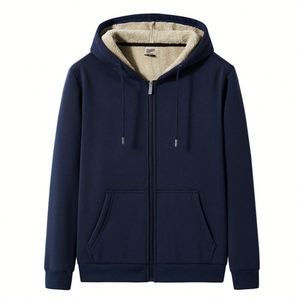 Sudadera con capucha de invierno para hombre, gruesa, de forro polar, con cierre y diseño personalizado, con logotipo personalizado. - Product Image 4