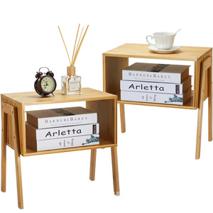 Simple Modern Wooden <b>Side</b> <b>Table</b> 1 Shelf <b>Storage</b> Cabinet For Living Room - Product Image 2