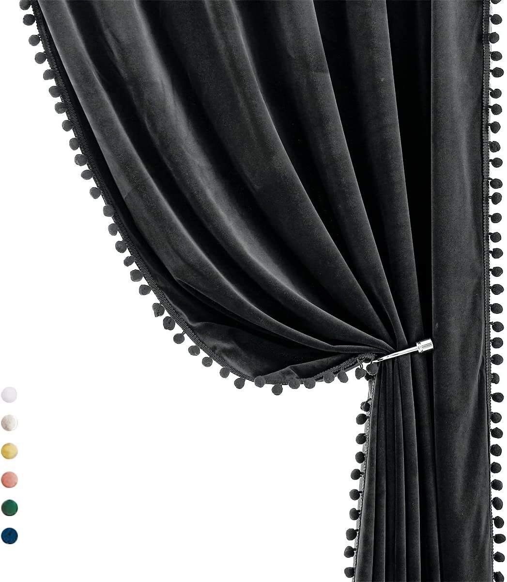 Black velvet curtain
