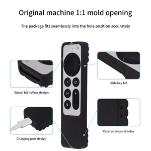 Étui en silicone pour télécommande <span class=keywords><strong>Apple</strong></span> <span class=keywords><strong>TV</strong></span> 4K Siri, étanche, facile à nettoyer, protection pour télécommande <span class=keywords><strong>Apple</strong></span> <span class=keywords><strong>TV</strong></span> 4K Siri, étui de protection B2B - Product Image 5