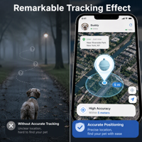 Localisateur GPS haute précision, mini, portable, anti-perte, dispositif de suivi pour chien, chat, animal de compagnie en extérieur, traceur GPS pour animaux