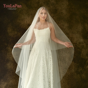 YouLaPan V25-L Velo de Novia Grande de Color Liso 118 Pulgadas Redondo Doble Capa Clásico para Boda en Catedral Boda en Jardín - Product Image 6
