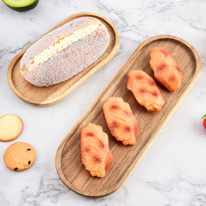 Acacia Wood <b>Tray</b> Oval Rectangular Solid Wood Serving <b>Tray</b> For <b>Tea</b> Food Photography Multifunctional Gift - Product Image 2