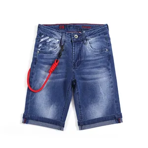 Bermuda d'été en jean délavé pour enfant, pantalon déchiré de taille moyenne, couleur délavée, pour garçon de 8 ans