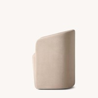 Fauteuil de luxe AH en bouclette, vert sauge, entièrement rembourré, sans pieds, dossier en U, pour salon et bureau