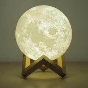 Lámpara de mesa táctil para escritorio, luz Led de noche, Luna <span class=keywords><strong>3d</strong></span>, con Bola de acrílico, Base de Abs y cargador Usb - Product Image 2