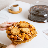 Boîtes en plastique pour cheesecake de 8 pouces, design personnalisé, durables, avec couvercles transparents épais, base dorée, pour desserts, biscuits, emballages de collations