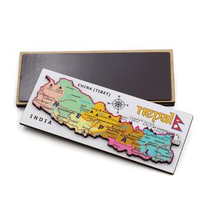 Imán de Madera con Impresión UV para Refrigerador, con Mapa de Nepal, Precio de Mayoreo de Fábrica - Product Image 1
