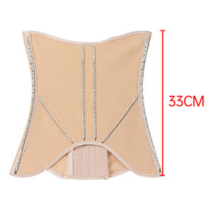 Corset de maintien de la taille pour femmes, style rayé, décolleté en U, 10 baleines en acier, contrôle du ventre, avec crochets réglables - Product Image 6