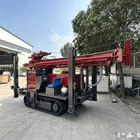Foreuse pneumatique sur chenilles pour puits d'eau, utilisation agricole, jusqu'à 300 mètres de profondeur, machine de forage de puits.