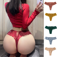 Ventes chaudes 8 couleurs Culottes string à taille basse en dentelle pour femmes Sous-vêtements sexy pour filles