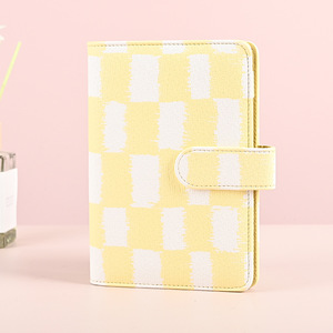 A6 PU in pelle <span class=keywords><strong>a</strong></span> scacchi <span class=keywords><strong>quaderni</strong></span> <span class=keywords><strong>quaderni</strong></span> 6 fori raccoglitore ad anelli <span class=keywords><strong>con</strong></span> porta carte per risparmio economico Planner Binder - Product Image 5