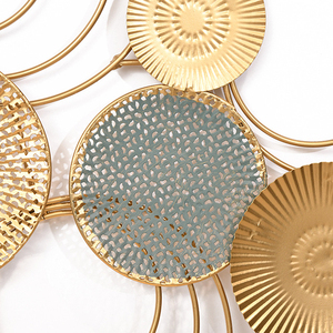 Decorazione personalizzata <span class=keywords><strong>In</strong></span> <span class=keywords><strong>Metallo</strong></span> Vintage Oro Macrame Della <span class=keywords><strong>Parete</strong></span> Sole Placcatura Art Hanging Scultura - Product Image 3
