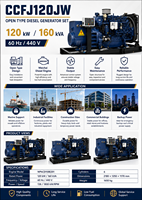 Groupe électrogène marin auxiliaire SCDC120JW 4 temps 120 kW, diesel, turbocompressé et refroidi par air, par SCDC WP6CD158E201