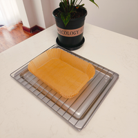 Papier de cuisson rectangulaire naturel lisse anti-taches pour friteuse à air, idéal pour la cuisine des restaurants occidentaux
