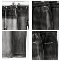 Pantalones de chándal anchos Ombre con efecto degradado, teñido anudado, con cordón, cintura elástica, bolsillos laterales, forro polar grueso, unisex, estilo urbano, al por mayor