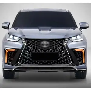 Car bumpers for toyota highlander 2021 2022 year facelift to Lexus LX600 model with front bumpers grilles rear bumpers