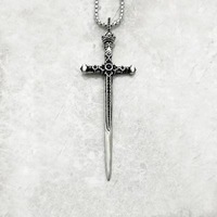 Pendentif Punk croix épée collier gothique strass poignard collier chaîne clavicule mode bijoux cadeau
