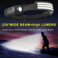 Lampe frontale LED puissante pour la randonnée en plein air, vente chaude, course à pied, escalade, travail, lampe frontale portable rechargeable, étanche