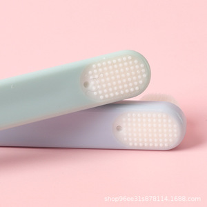 Pet Toothbrush Soft Bristles For Small Dogs Cats Puppies Oral Cleaning Reusable Pink White Gray Dark Green Rectangle Shape - Product Image 4
