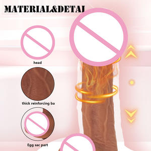 Groothandel Realistische Siliconen Telescopische Vibrator Verwarmde G-Spot Stimulator Grote Penis Stuwende Dildo Seksspeeltjes Voor Vrouwen - Product Image 3