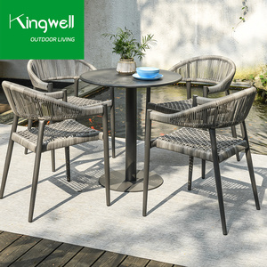 Mobilier d'extérieur, ensemble de terrasse en aluminium, <span class=keywords><strong>table</strong></span> de jardin en métal et 4 chaises longues pour café - Product Image 6