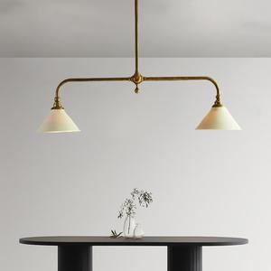 Pendentif industriel en métal laiton métal lin abat-jour chambre à coucher salle à manger éclairage décoratif <span class=keywords><strong>Piaf</strong></span> grande lumière pendentif linéaire - Product Image 4