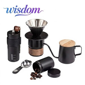 ชุดกาแฟสเตนเลสสตีลแบบรักษ์โลกทันสมัยสำหรับ <span class=keywords><strong>V60</strong></span> พร้อมกล่องของขวัญสำหรับอุปกรณ์กาแฟและชา - Product Image 1