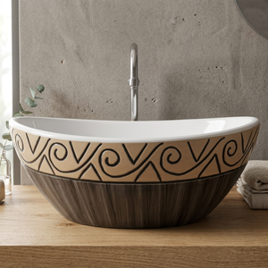 Lavabo con patrón de mármol de diseño moderno, lavabo de cerámica Rectangular para baño, encimera de mesa de Hospital - Product Image 6