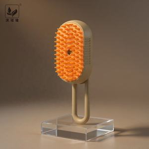 Удобная перезаряжаемая складная роскошная простая силиконовая пластиковая расческа для удаления шерсти домашних животных (кошек, собак) с функцией распыления, портативная - Product Image 1