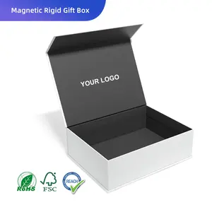 Kotak kertas kerajinan hadiah buatan tangan dapat dilipat Magnet mewah daur ulang kemasan kotak kardus magnetik lipat