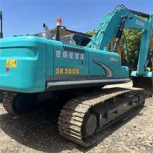 Excavatrice sur chenilles hydraulique de grande taille Kobelco SK350 d'occasion, modèle 2020, 35 tonnes, avec moteur, pompe et transmission haute performance - Product Image 3