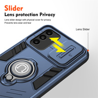 Housse de protection de caméra coulissante Armure antichoc Hybrid TPU Hard Back Case pour Samsung Galaxy A16 Car Magnetic Ring Holder Cover